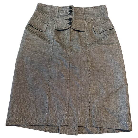 NANETTE LEPORE Grey Pencil Corset Skirt Size 6 - Picture 1 of 8